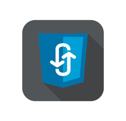 Poster - Illustration of blue shield with programming technology ajax