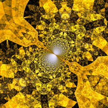 Abstract Yellow Black Fractal. Wave Eyes. 3D Image Concept.
