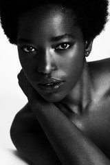 Wall Mural - bw portrait of beauty black woman