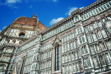 Wall Mural - Santa Maria del Fiore under a cloudy sky