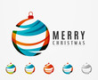 Set of abstract Christmas ball icons, business logo concepts