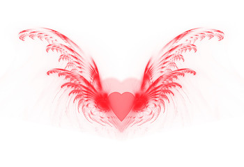 Wall Mural - heart with fractal wings