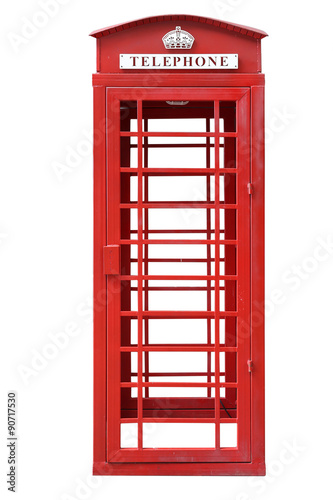 Naklejka na drzwi Old Red Telephone Booth