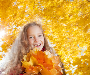 Sticker - Girl at autumn