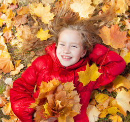 Sticker - Girl at autumn