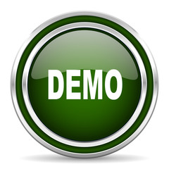 Poster - demo green glossy web icon