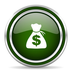 Poster - money green glossy web icon