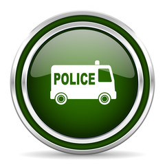Poster - police green glossy web icon