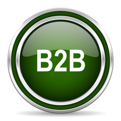 Poster - b2b green glossy web icon