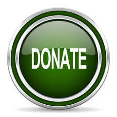 Poster - donate green glossy web icon