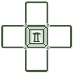 Poster - Four blank text areas and trashcan