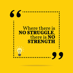 Wall Mural - Inspirational motivational quote. Where there is no struggle, th