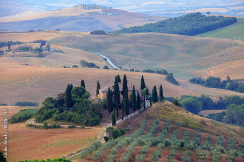 Naklejka na drzwi Val D'orcia, prime luci dell'alba