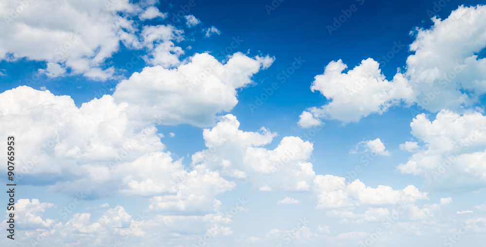 blue sky with cloud closeup - obrazy, fototapety, plakaty 