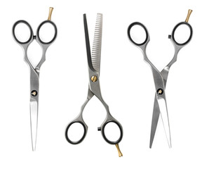 Set of hairdressing scissors