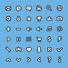 Poster - Flat line web icons set. Universal icons for web, mobile