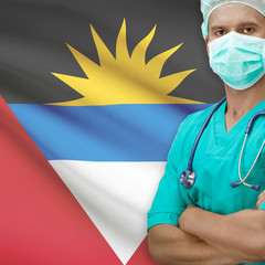 Wall Mural - Surgeon with flag on background series - Antigua and Barbuda