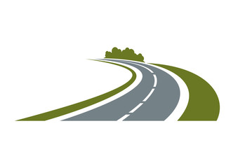 winding road with green roadside
