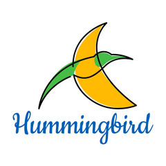 Sticker - Bright hummingbird soaring in the sky