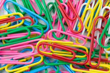 Many Colorful Paper Clips