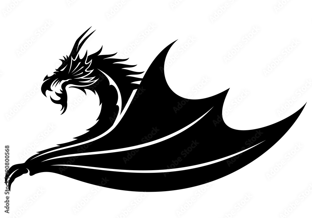 Dragon vector sign Stock Vector | Adobe Stock