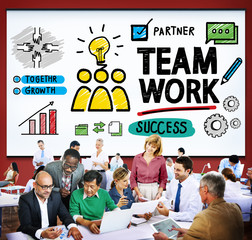 Poster - Team Teamwork Group Collaboration Organization Concept