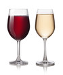 Glass of red and white wine