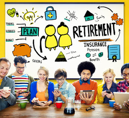 Poster - Retirement Insurance Pension Saving Plan Benefits Travel Concept