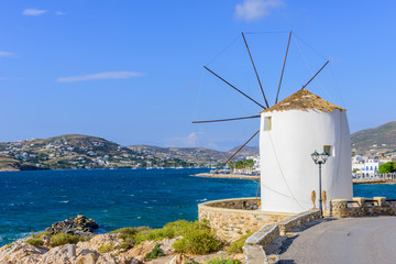 Wall Mural - Traditional Greek architecture, Parikia village, Paros island, Cyclades, Greece.