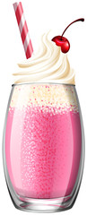 Wall Mural - Smoothie with whipped cream and cherry