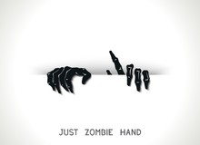 Just Web And Printing Template With 3D Zombie Hands From The Slit. Vector Eps 10