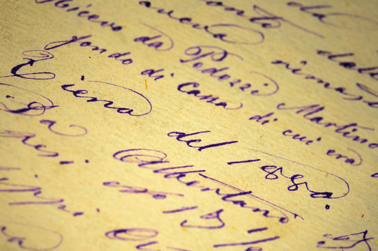 Old writing. Year 1880.