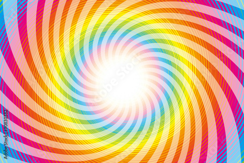 Background Wallpaper Vector Illustration Design Free Free Size Charge Free Colorful Color Rainbow Show Business Entertainment Party Image 背景素材壁紙 ラテン系 サイケデリック 虹色 レインボーカラー 七色 カラフル 旋風 渦巻き 螺旋状 Stock Vector