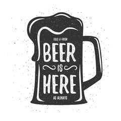 Wall Mural - vector vintage beer print. t-shirt, poster design.