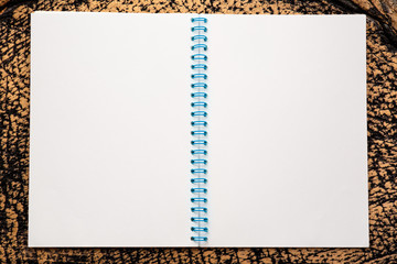 Wall Mural - One open blank notebook