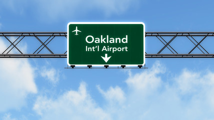 Wall Mural - Oakland USA Airport Highway Sign