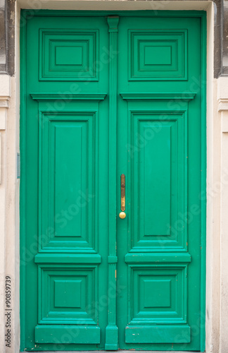 Naklejka na drzwi Old green door