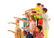 © Sergey Novikov - Large group of kids point fingers