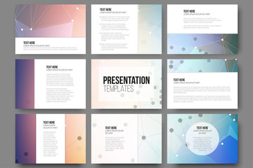 Poster - Set of 9 vector templates for presentation slides. Abstract