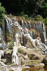 Wall Mural - The baroque residence of Caserta in Italy, the lake, the statues.