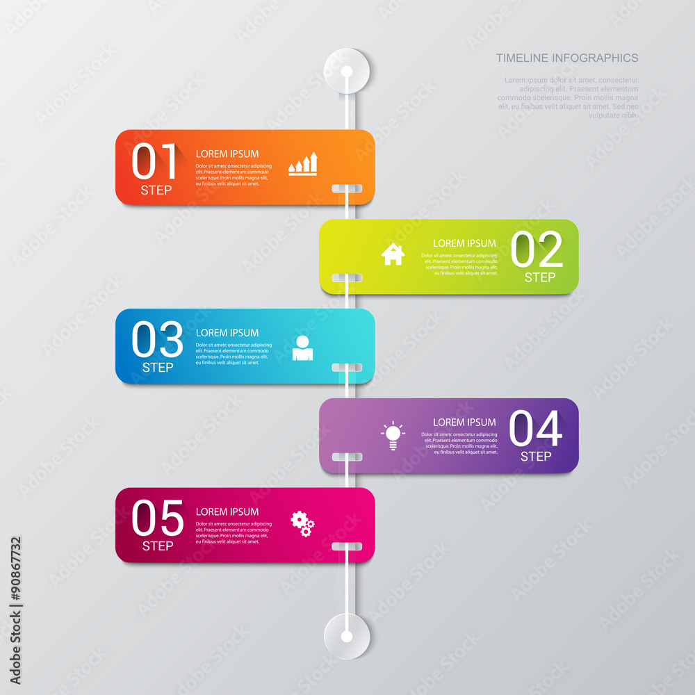 Vector timeline process steps labels template background Stock Vector ...