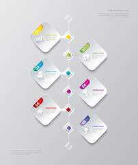 Poster - Vector timeline report infographics template background