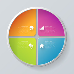 Poster - Vector circle segment infographics mockup template background