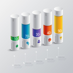 Poster - Vector indicator chart graphic infographics template background