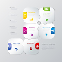 Poster - Vector timeline steps labels infographics background template