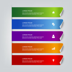 Poster - Process steps labels vector infographics mockup template