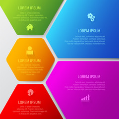 Poster - Vector puzzle area organization infographic template background