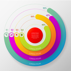Poster - Vector circular chart graph infographic template background