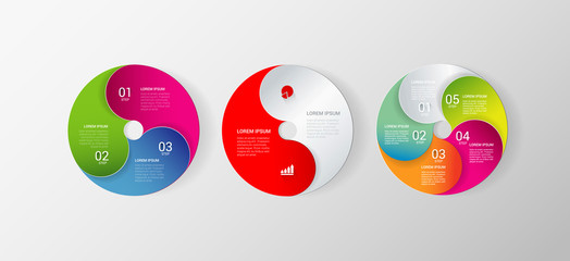 Poster - Vector circle indicator process infographic template background