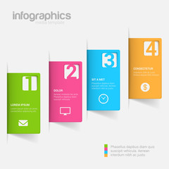 Poster - Step label 3D infographics mockup template vector background